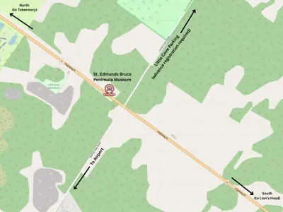 Map showing museum's location at 7072 HWY 6 Tobermory